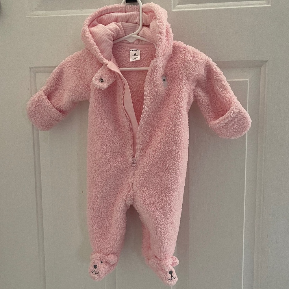 Carter's Baby Girl Pink Sherpa Hooded Bunting